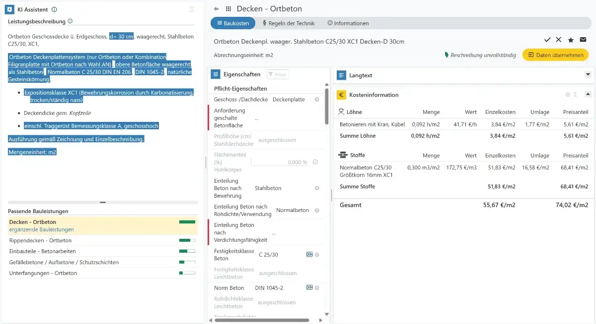 KI-Assistent von DBD-KostenAnsätze